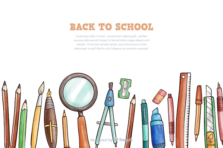 Vector gratuito acuarela de vuelta al fondo de la escuela