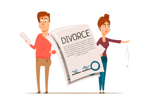 Vector gratuito acuerdo de divorcio composición de pareja