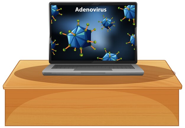 Adenovirus en la pantalla de la computadora