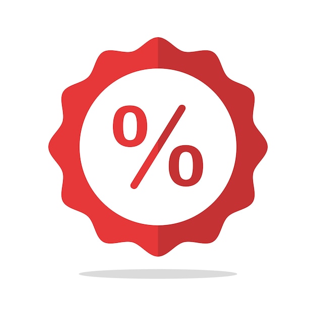 Adhesivo de descuento de mitad de sombra roja