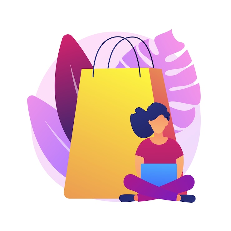 Vector gratuito adicción a las compras móviles. gran venta, venta al por mayor en línea, elemento de diseño de idea de venta a bajo precio. cliente de la tienda digital, adicto a las compras con smartphone.