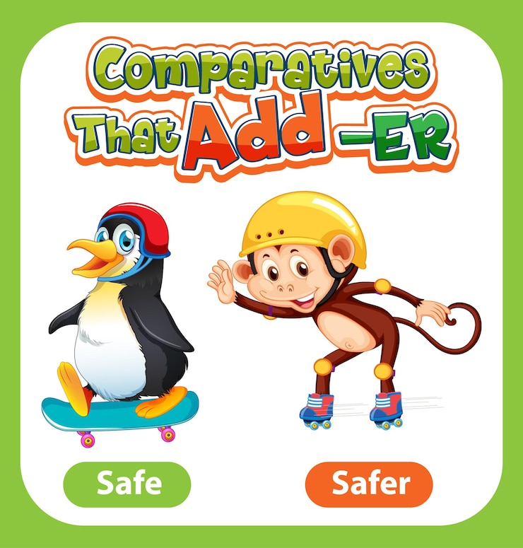 Vector gratuito adjetivos comparativos para word safe