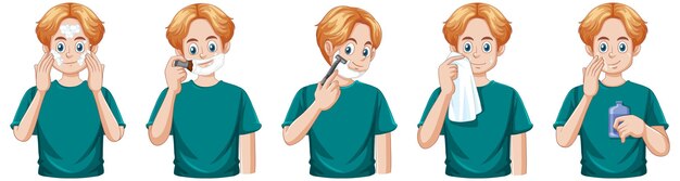 Adolescente afeitándose y cuidando su piel