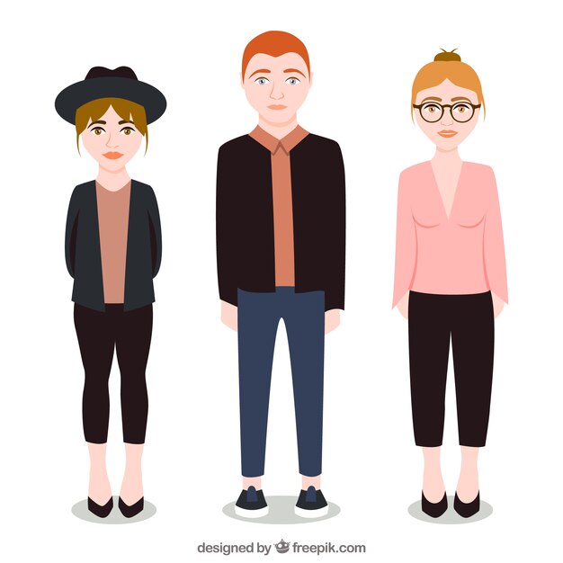 Adolescentes a la moda ilustrados