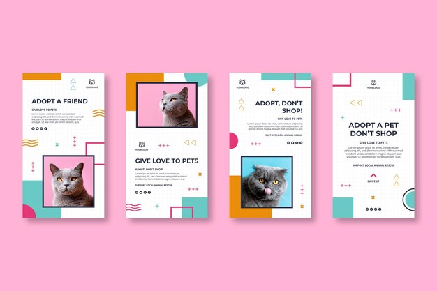 Adopta una colección de historias de instagram de mascotas