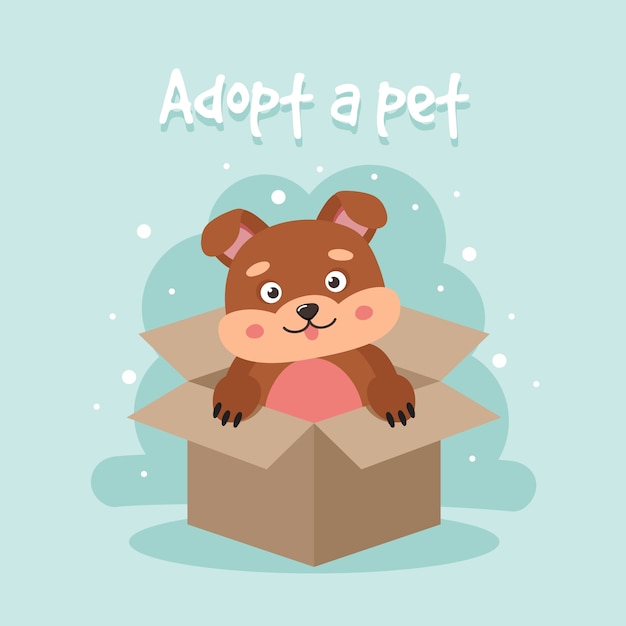 Vector gratuito adopta un concepto de mascota