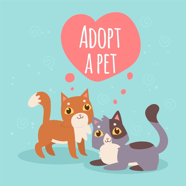 Vector gratuito adopta un concepto de mascota