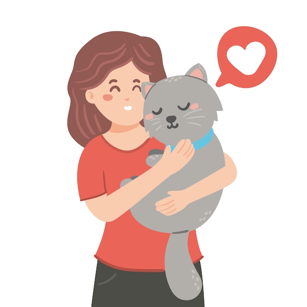 Vector gratuito adopta un diseño plano para mascotas