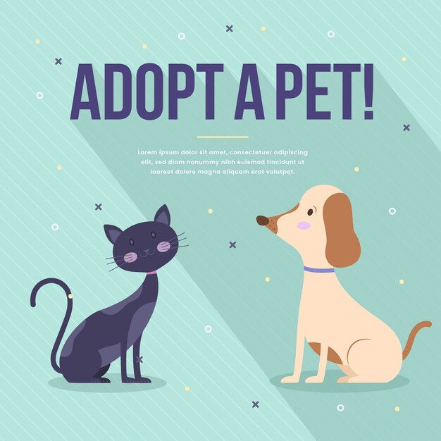 Adopta un mensaje de concepto de mascota