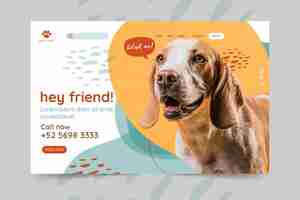 Vector gratuito adopte una página de destino para mascotas