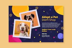 Vector gratuito adopte una plantilla de banner para mascotas