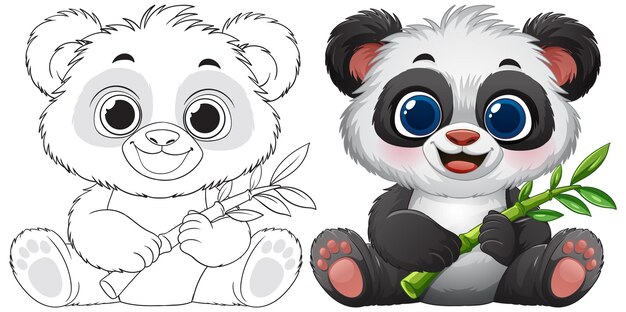 El adorable bebé panda con bambú
