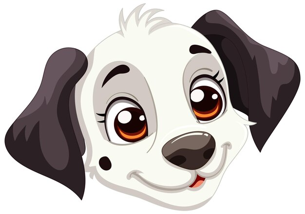 Adorable cara de cachorro dalmático de dibujos animados