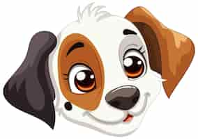 Vector gratuito adorable cara de perro de dibujos animados