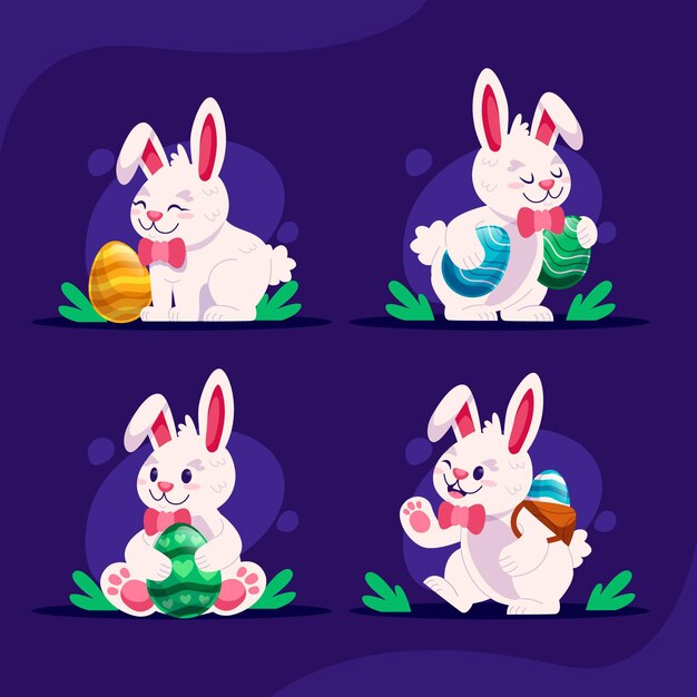 Adorable colección de conejos de pascua