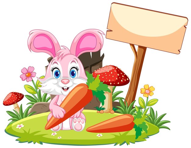 Adorable Conejo Sosteniendo Zanahoria