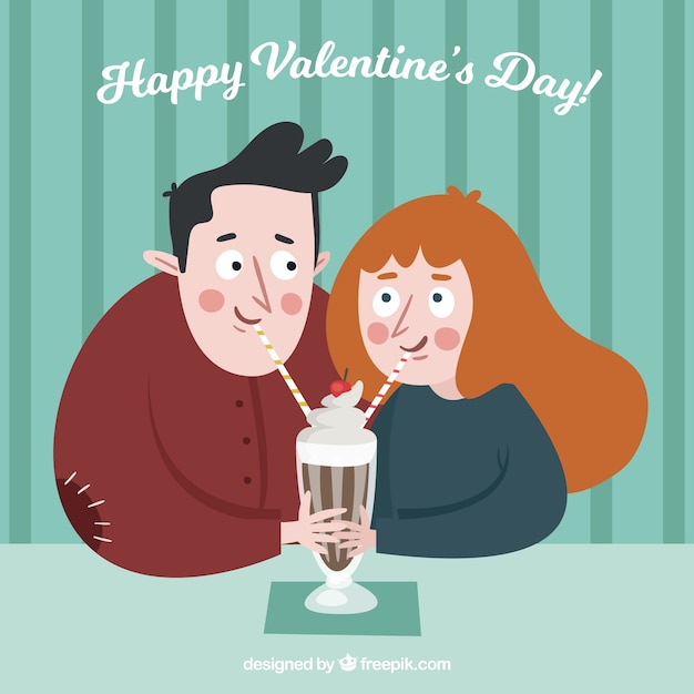 Vector gratuito adorable escena de pareja enamorada