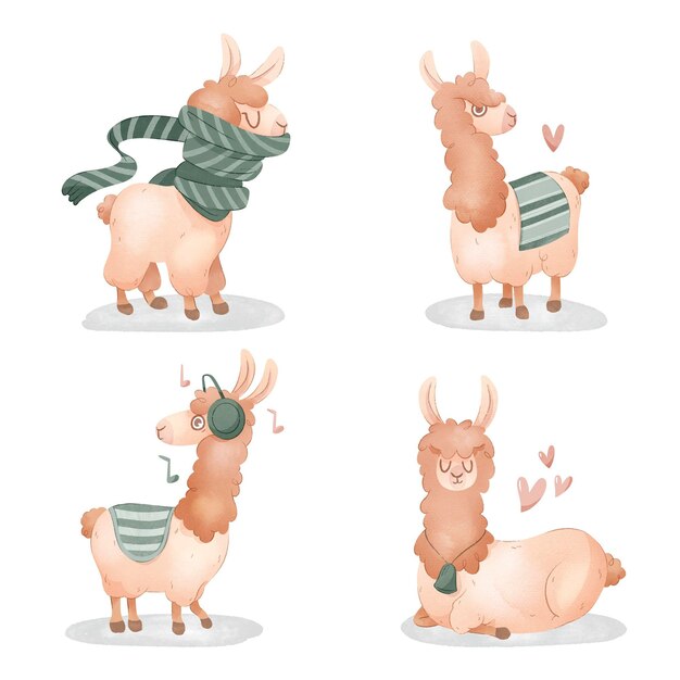 Adorable ilustración de llama salvaje