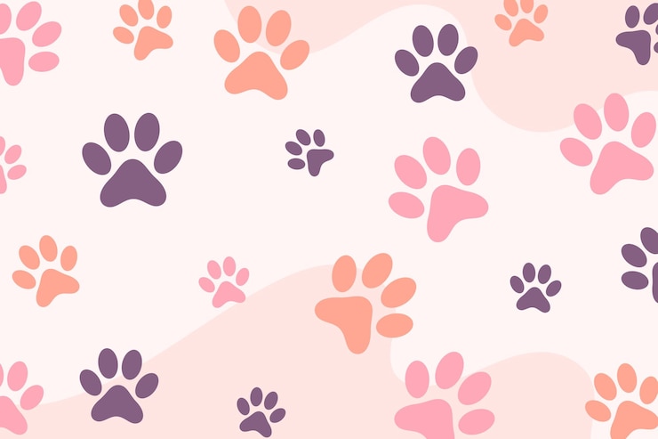 Vector gratuito adorable patrón de huella de animal diseño de fondo