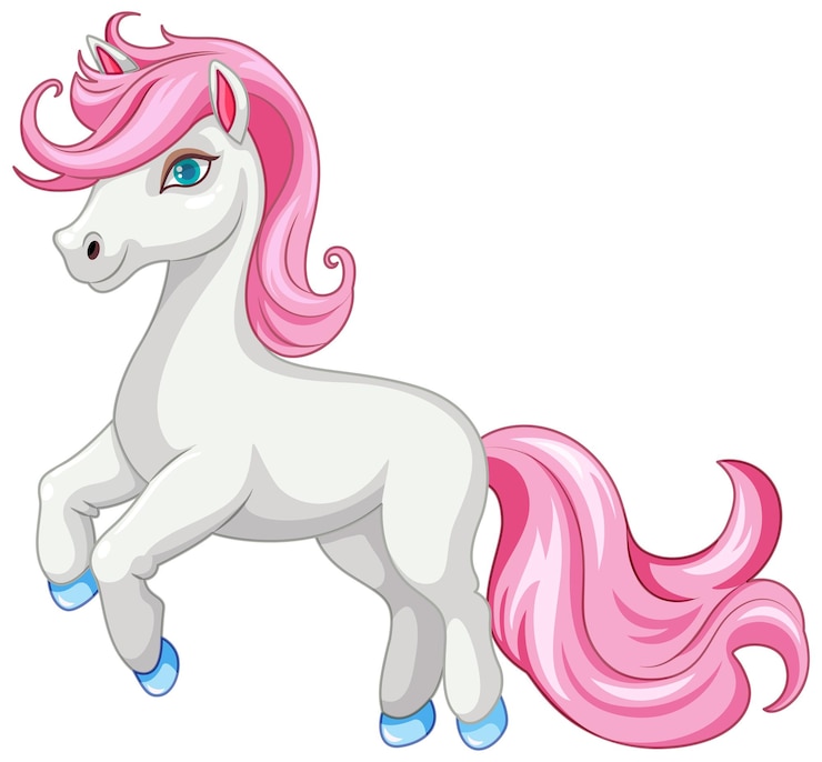 Vector gratuito adorable personaje de dibujos animados de unicornio