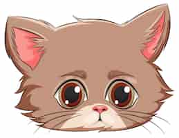 Vector gratuito adorable retrato vectorial de un gatito marrón