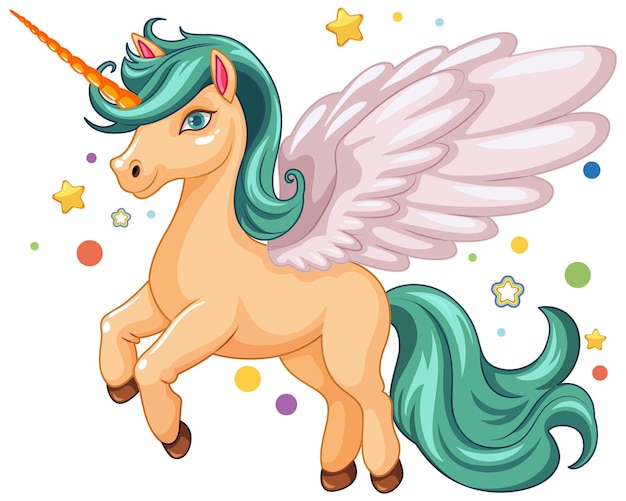 Vector gratuito adorable unicornio con estrellas