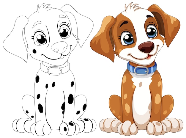 Los adorables amigos cachorros de dibujos animados