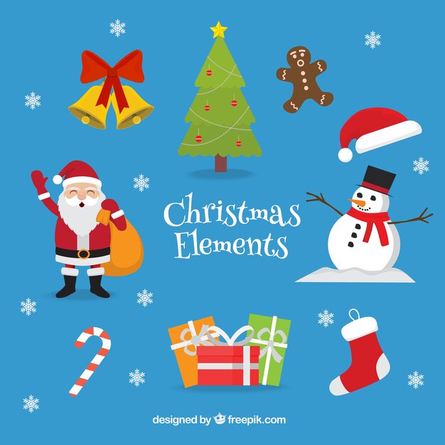 Adorables personajes y elementos de navidad