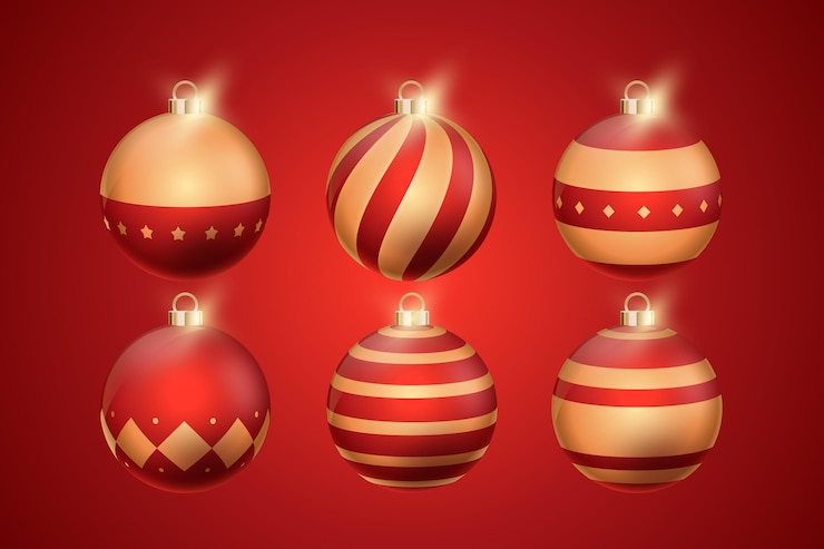 Vector gratuito adorno de bola de navidad realista