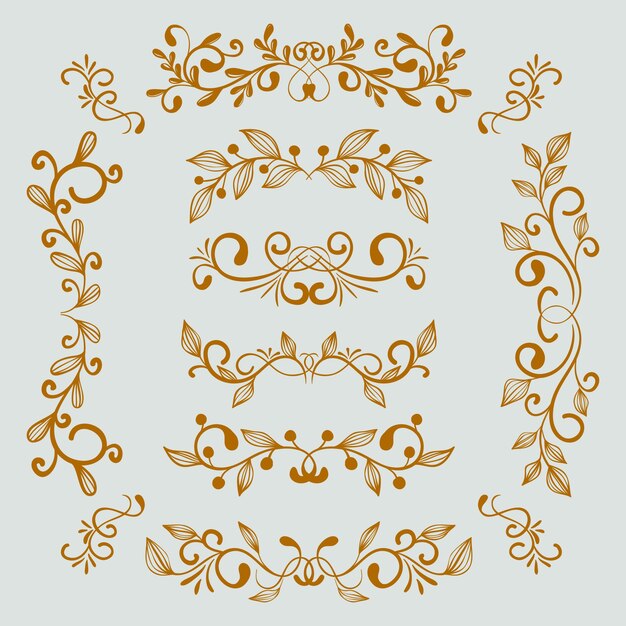 Adornos de álbum de boda dibujados a mano