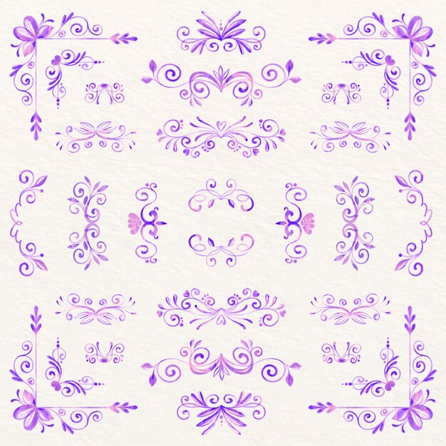 Adornos de álbum de boda floral acuarela