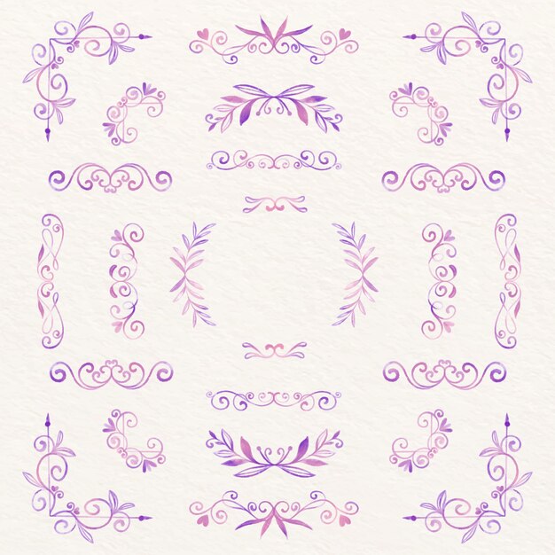 Adornos de álbum de boda floral acuarela
