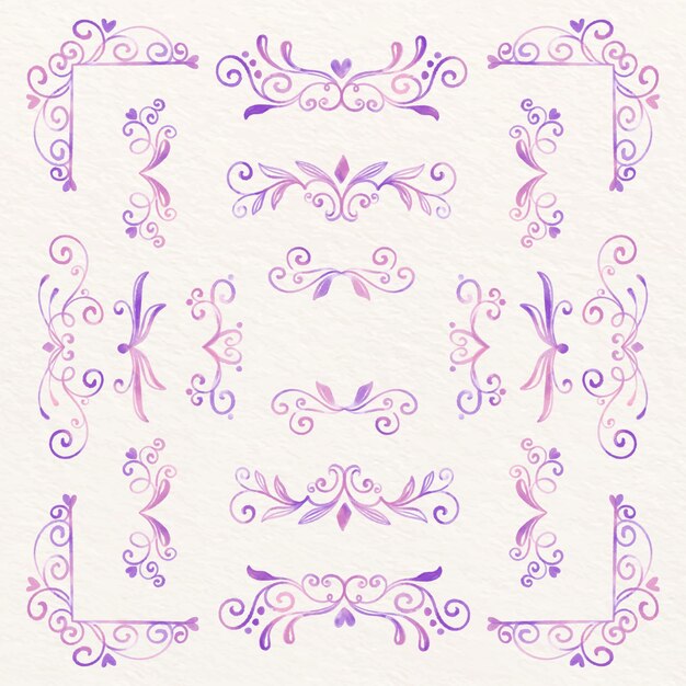 Adornos de álbum de boda floral acuarela