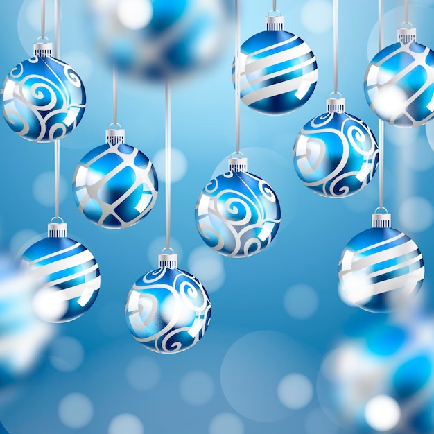 Vector gratuito adornos de bolas de navidad realistas