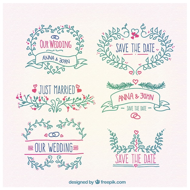 Vector gratuito adornos florales para boda