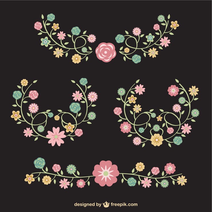 Vector gratuito adornos florales