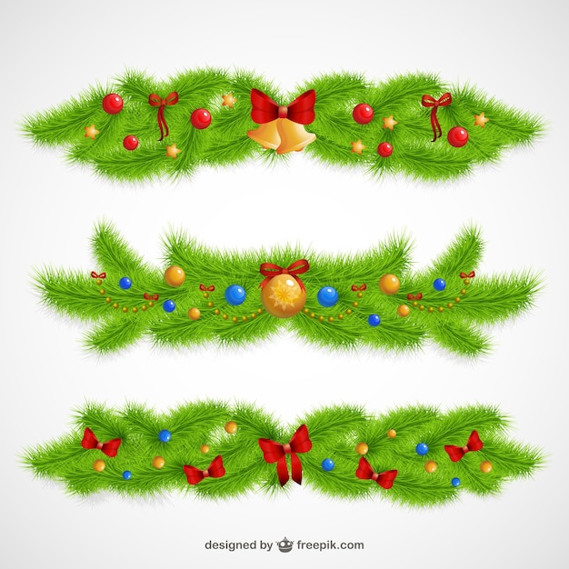 Vector gratuito adornos de navidad con hojas