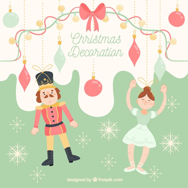 Vector gratuito adornos navideños con estilo adorable