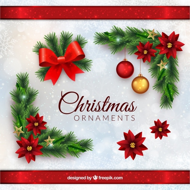 Adornos navideños en estilo realista
