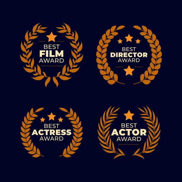 Adornos de premios de cine de diseño plano