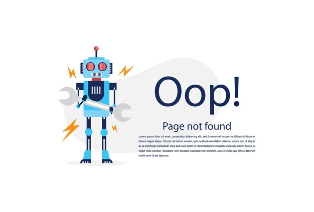 Advertencia de red de Internet 404 Página de error o archivo no encontrado para la página web
