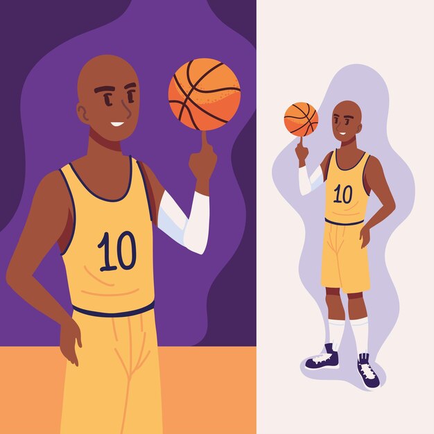 afro americano jugador baloncesto atletismo deportes