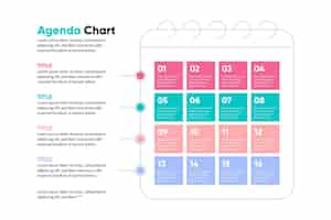 Vector gratuito agenda colorida carta infografía