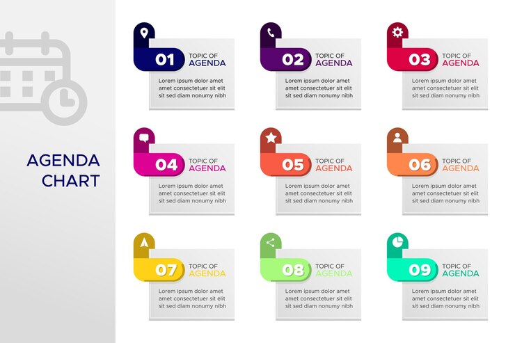 Vector gratuito agenda gráfico infografía