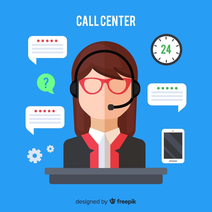 Vector gratuito agente femenino de call center