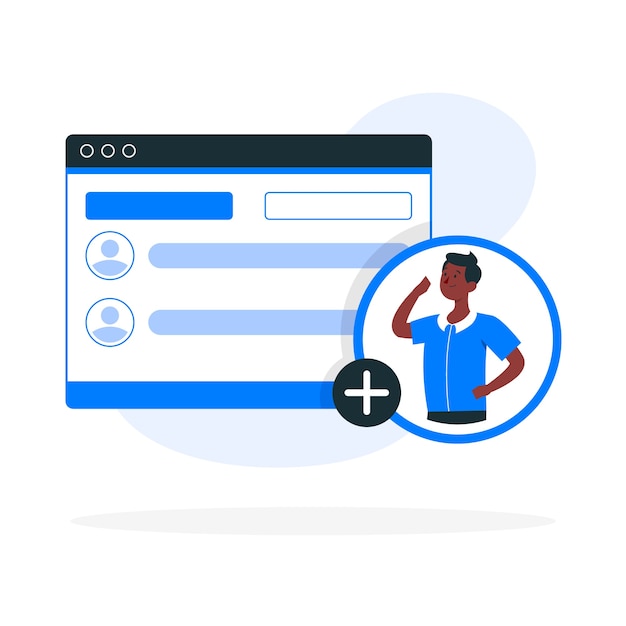 Vector gratuito agregar ilustración de concepto de usuario
