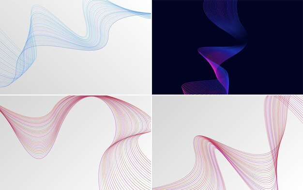 Agregue un atractivo visual a sus presentaciones con estos fondos abstractos de líneas onduladas