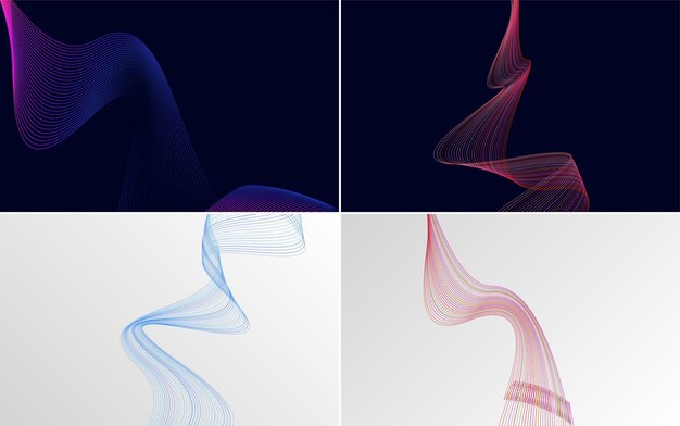 Agregue interés visual a sus presentaciones con este conjunto de 4 fondos vectoriales