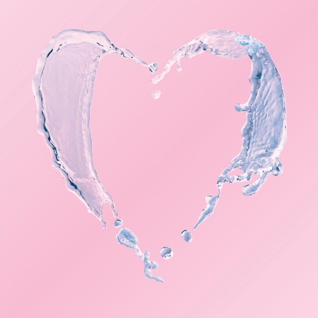 Agua, corazón, elemento, salpicaduras, vector clipart