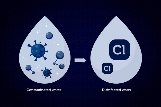Agua cruda desinfectada con cloro